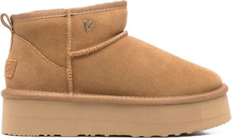 Keys platform suede boots - women - Calf Suede/Fabric/Rubber - 40 - Neutrals