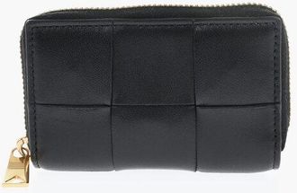 Bottega Veneta Braided Leather Card Holder With Zip size Unica