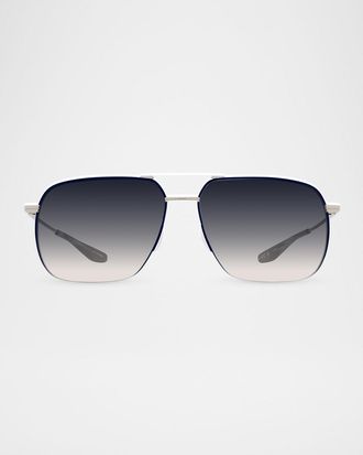 Barton Perreira Men & apos;s Royale Titanium Aviator Sunglasses