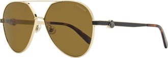 Moncler Unisex Vizta Polarized Sunglasses ML0263 28H Gold 59mm