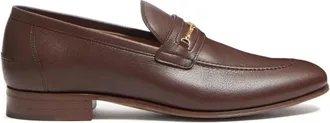 Valentino Garavani Bruine VLogo Ketting Loafers Antique Brass - Heren - Loafers - Bruin - 44 EU - Leer - Schoenen