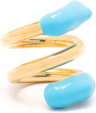 Sunnei colour-block wrap ring - unisex - Metal - One Size - Gold