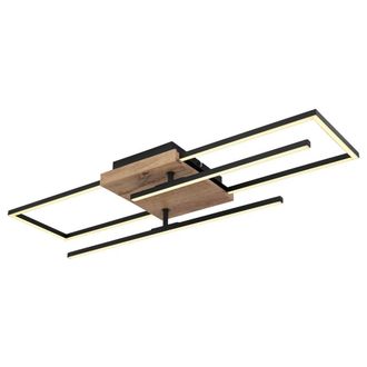 Netlighting Kendra 80x20cm Semi Flush Ceiling Light Matt Black 2x LED 3000K | Size: 80x20 cm