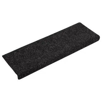 vidaXL Vidaxl - Tappetini Per Scale Autoadesivi 15 Pz 65x21x4 Cm Neri Bordo Rettangolare
