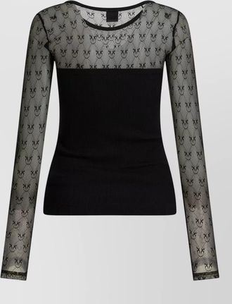 Pinko ribbed long-sleeve cotton t-shirt