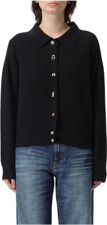 Marc Jacobs Truien & Vesten, Dames, Zwart, L, Wol, Merino Wool Cardigan met Kraag