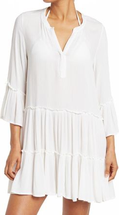 Elan A-Line Tiered Mini Dress in White at Nordstrom Rack, Size X-Large