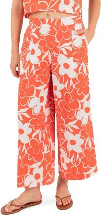 Hurley Daisy Floral Wide Leg Pants in Terracotta at Nordstrom, Size X-Large