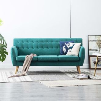 vidaXL Vidaxl - Divano a 3 Posti Rivestito in Tessuto 172x70x82 cm Verde