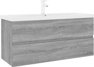 vidaXL Vidaxl - Sink Cabinet with Built-in Basin Grey Sonoma Engineered Wood