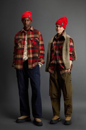 Woolrich unisex Giacca a camicia a quadri in puro cashmere by Todd Snyder Multicolore Taglia XXS