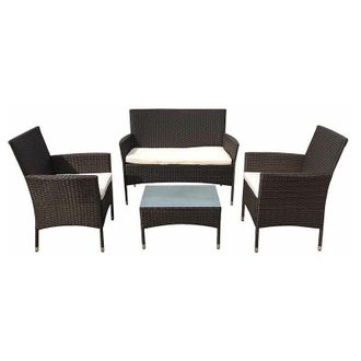Gardenia Set praga salotto da esterno in acciaio e polyrattan colore nero antracite