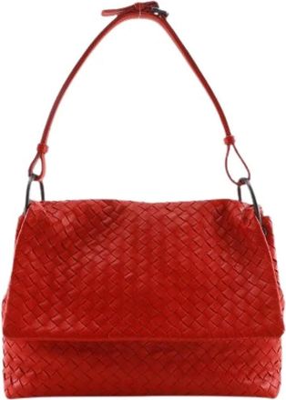 Bottega Veneta Borsa a spalla Pre-owned in pelle di vitello Intrecciato - - Pre-owned - Donna - Rosso - ONE SIZE