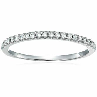 Vir Jewels 1/10 cttw Mircopave Petite Round Diamond Wedding Band for Women in 10K Gold Prong Set