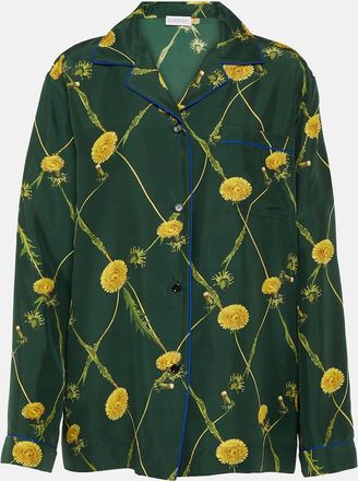 Burberry Floral silk poplin pajama shirt