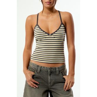 PacSun Elle Easy V-Neck Stripe Camisole in Yellow at Nordstrom, Size Xx-Small