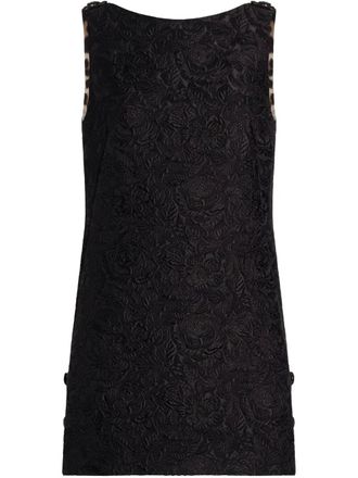 Dolce & Gabbana DNA floral-embroidered mini dress - Black