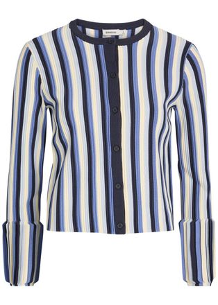 SIMKHAI Iris Striped Knit Cardigan - Blue - S (UK8-10 / S)