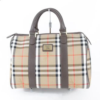 Burberry Brown Canvas Boston Bag (Pre-Owned)