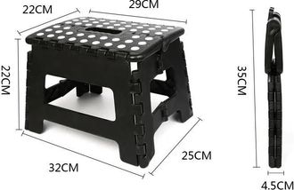 OEM Taburete Plegable Multiusos, Taburete Escalonado, 22 Cm De Altura, Negro