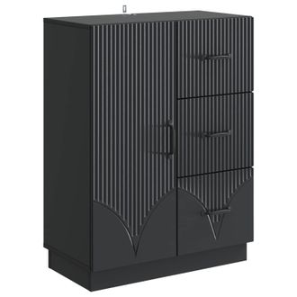 vidaXL Aparador Con Caj&oacute;n Negro 66 X 34,5 X 87 Cm Madera De Ingenier&iacute;a Vidaxl