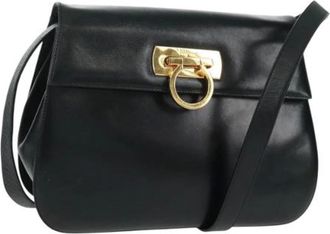 Ferragamo Pre-owned Cross Body Bags, female, Black, Size: ONE SIZE Pre-owned Leather Shoulder Bag
