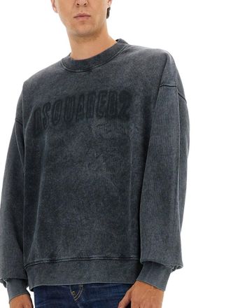 Dsquared2 Logo-Embroidered Cotton Sweatshirt - Grey