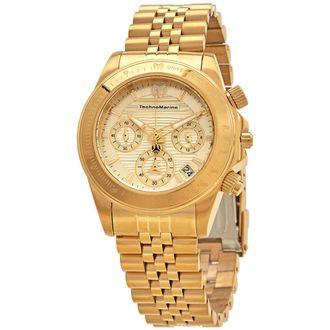 Technomarine Manta Ray Chronograph Quartz Gold Dial Ladies Watch TM-219029