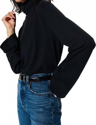 Nation Ltd Neo Mock Neck T-Shirt In Jet Black