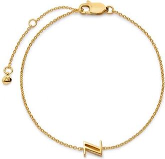 Monica Vinader Initial Chain Bracelet in 18K Gold Vermeil Z at Nordstrom