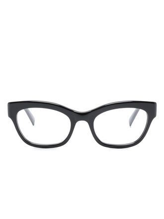 Saint Laurent Eyewear Occhiali tondi con stampa - Nero