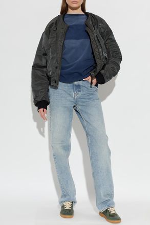 Maison Margiela T-shirt With Print, Womens, Navy Blue