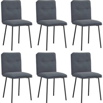 vidaXL Vidaxl - Sillas De Comedor 6 Unidades Terciopelo Gris Oscuro