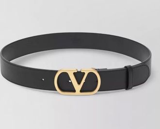 Valentino Garavani vlogo signature gold leather belt adjustable