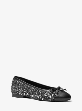 Michael Kors Piper Flex Metallic Tweed Ballet Flat