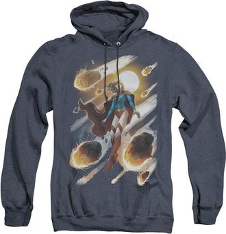 Gildan Justice League of America Supergirl 1 Adult Heather Hoodie / Hooded Sweatshirt