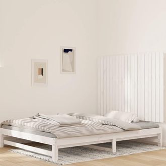 vidaXL Cabecero De Cama Pared Madera Maciza Pino Blanco 127,5x3x90 Cm Vidaxl
