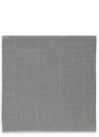PESERICO Grey Beaded Wool Scarf
