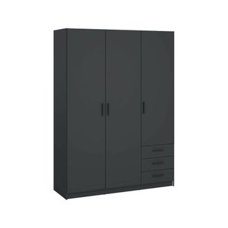 Dmora Dmora - Armario 3 Puertas Simeon, Muebles De Dormitorio, Vestidor, Armario De Ropa, 147x50 H200 Cm, Gris