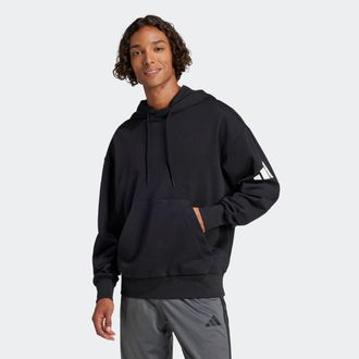 adidas Kapuzensweatshirt ADIDAS SPORTSWEAR ESSENTIALS LOOSE-FIT 3-STREIFEN LOGO FRENCH TERRY HOODIE, Herren, Gr. XXL, schwarz-weiss (schwarz, wei&szlig;), Obermate