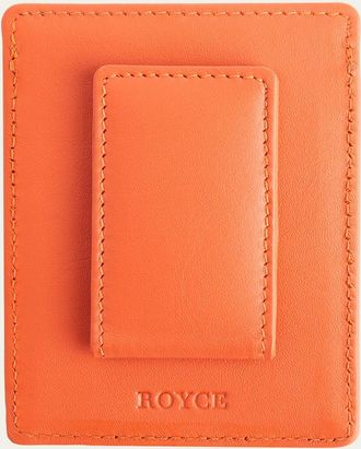Royce Leather Monogrammed Leather Magnetic Money Clip Wallet