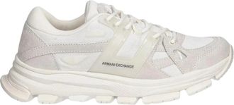A|X Armani Exchange Urban Suede Mesh Sneakers - Heren - Sneakers - Wit - 45 EU - Leer - Schoenen