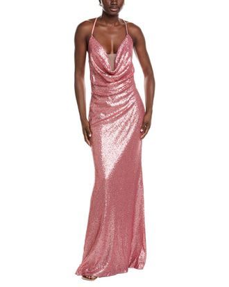 Rene Ruiz Draped Cowl Neckline Gown