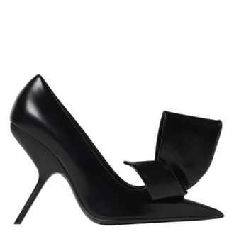 Ferragamo Erica 105 Leather Bow Stiletto Pumps, Size 6.5 C