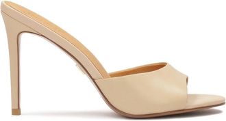 Kazar Beige leren muiltjes met hak - Dames - Muiltjes - Beige - 35 EU - Leer - Schoenen