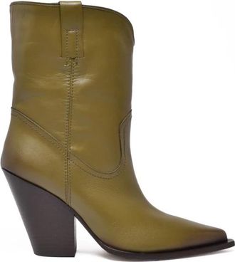 Elena Iachi Schoenen, Dames, Groen, 37 EU, Leer, Texanino Boot