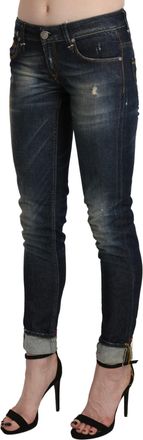 Acht Washed Low Waist Skinny Cropped Womens Pant