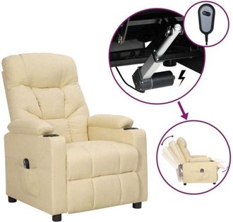 vidaXL Vidaxl - Sill&oacute;n Reclinable El&eacute;ctrico De Tela Crema