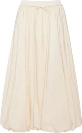 Max Mara Lange waterafstotende canvas rok - Dames - Midirokken - Wit - M - Katoen - Rokken