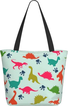 AOOEDM Colorful Cartoon Dinosaurs Ladies Shopping Bag 13x11x7in.The Perfect ValentineS Day Gift.It Is The Best ValentineS Day Gift For Mom, Daughter, Wife,Et